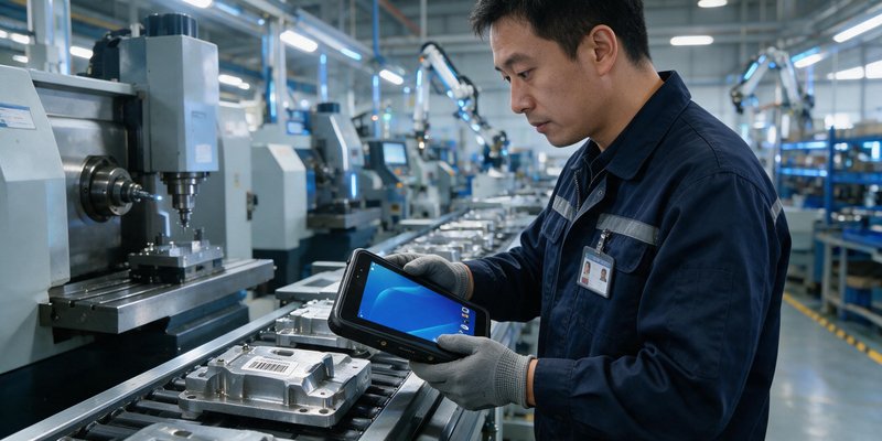 线边仓与产线之间：NB801S 用8寸屏把物料流转管在车间里